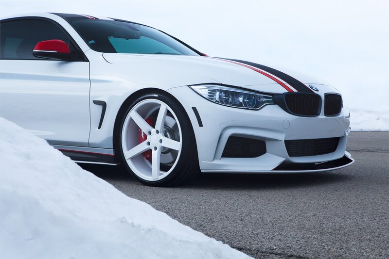 White BMW Car — Dramatic, Winter