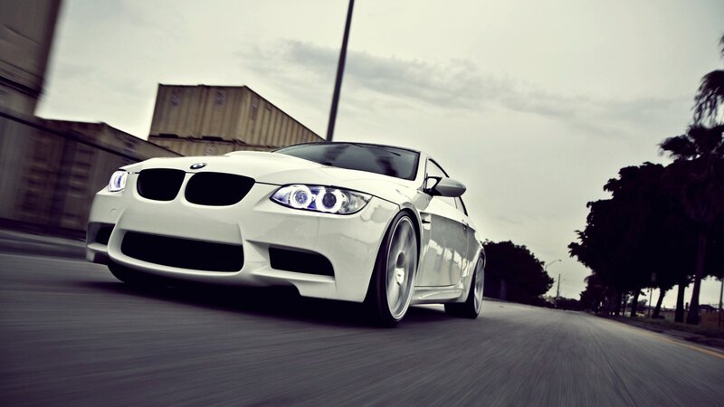 White BMW Car — Dynamic, Afternoon, Photograph, Road