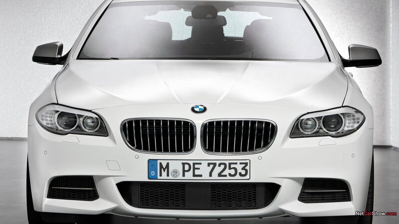white bmw car front view