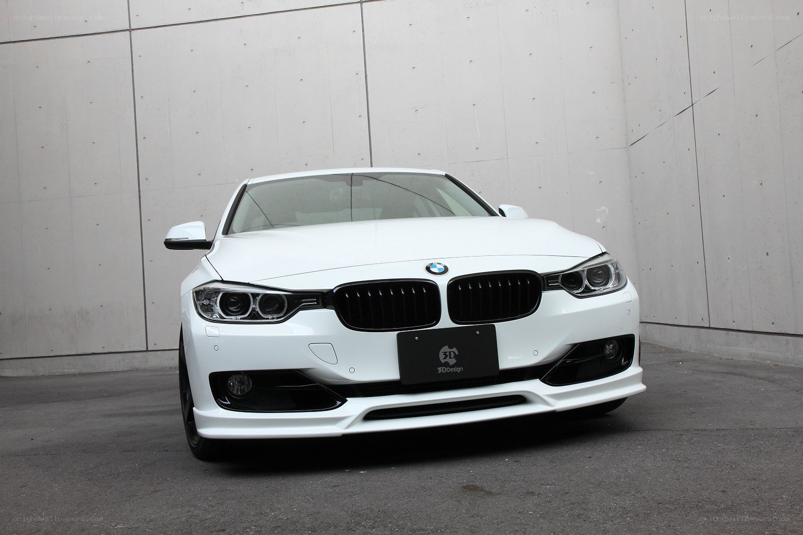 white bmw car front view
