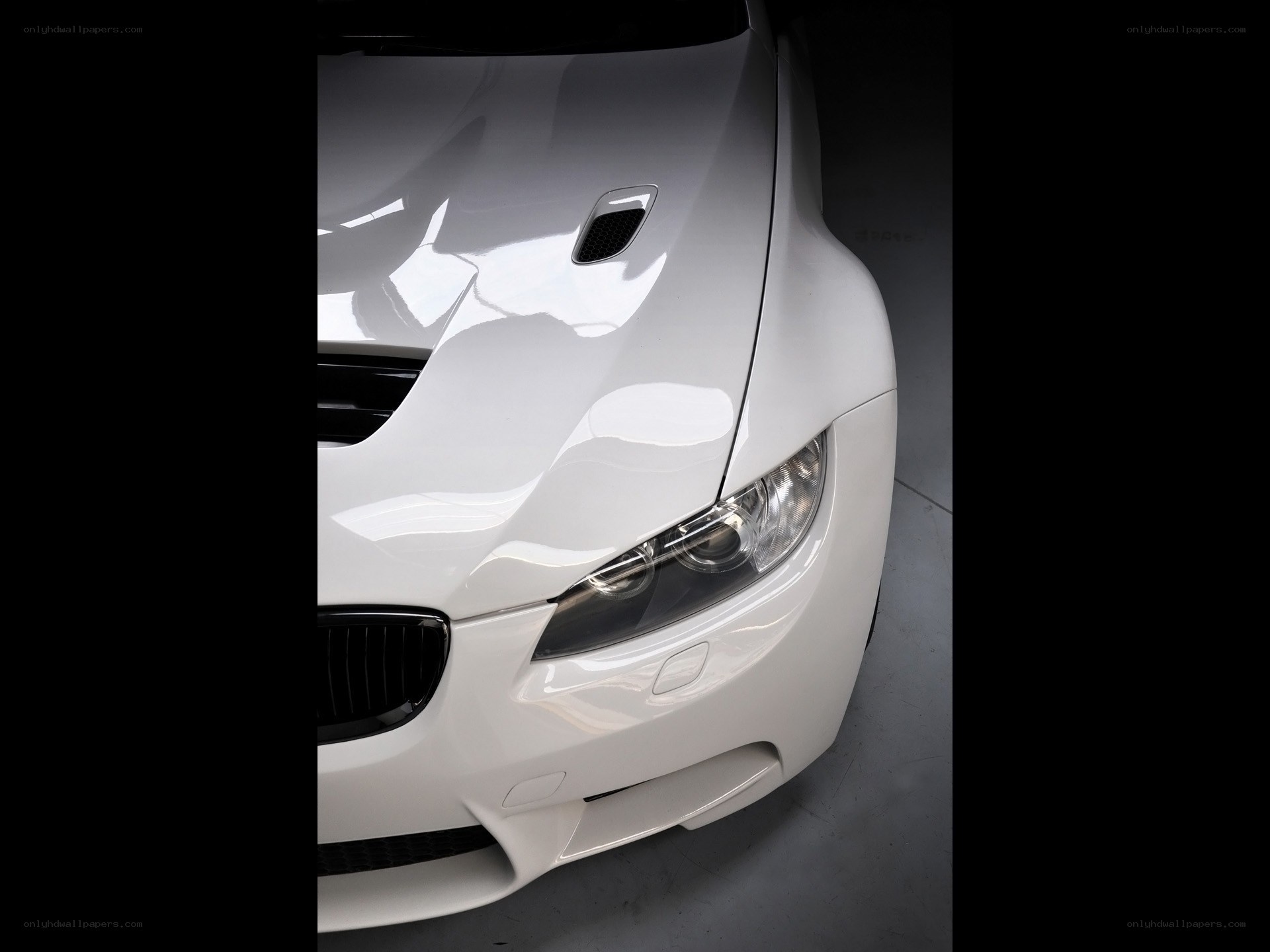 white bmw car front view