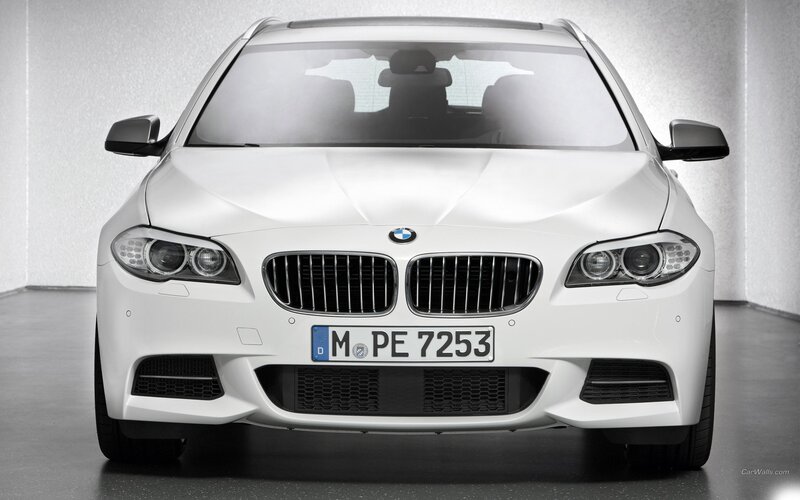 white bmw car front view
