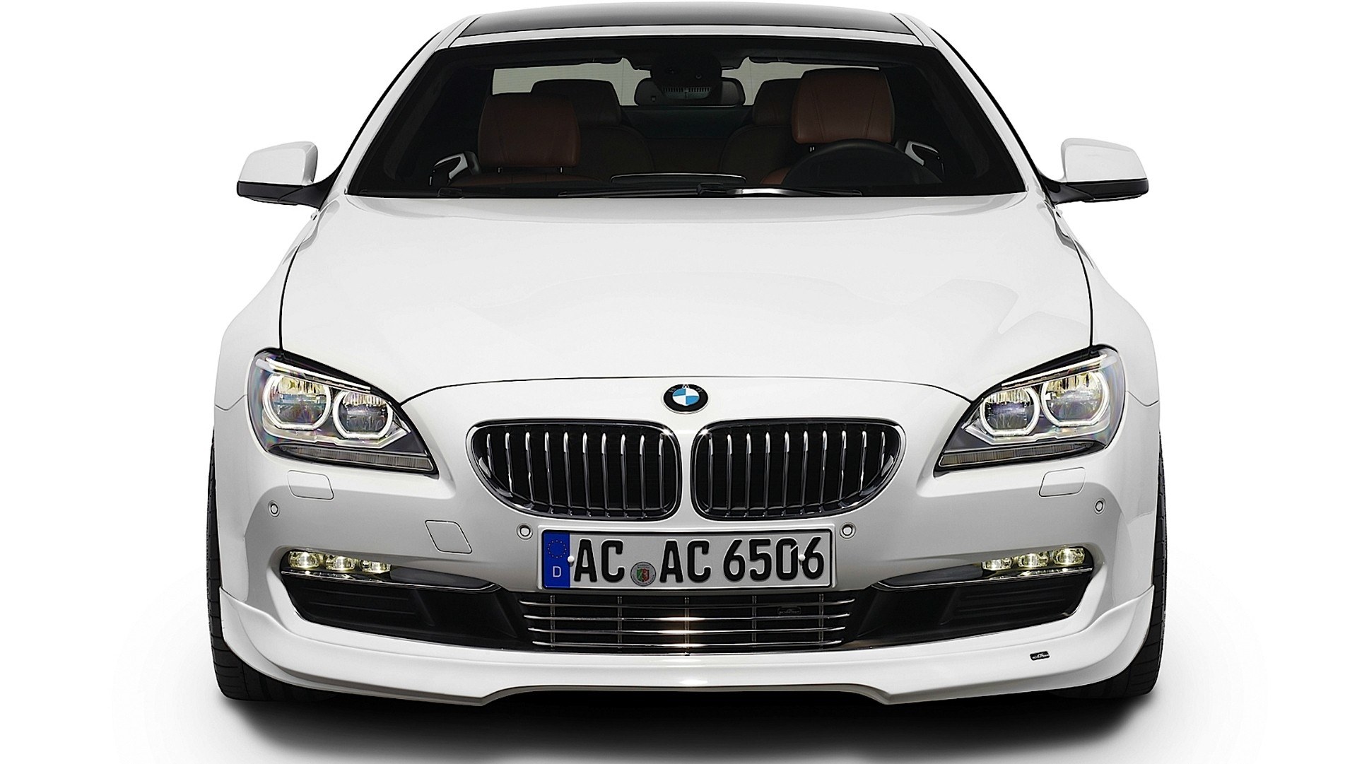 white bmw car front view