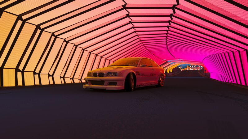 White BMW Car — Pink