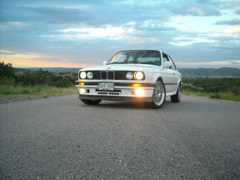 White BMW Car — Serene, Sunset, Photograph