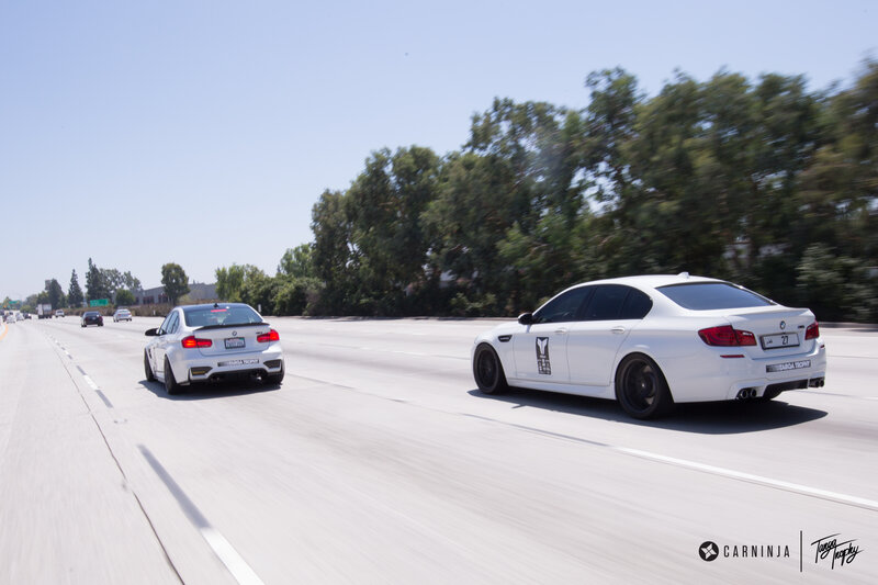 White BMW Cars on Highway — Dynamic