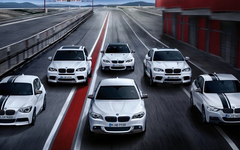 White BMW Cars on Track — Dynamic, Afternoon, Photograph
