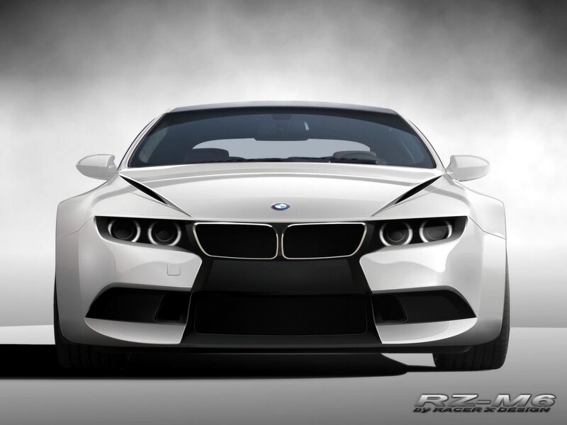 White BMW Concept Car — Dramatic, 3d Render