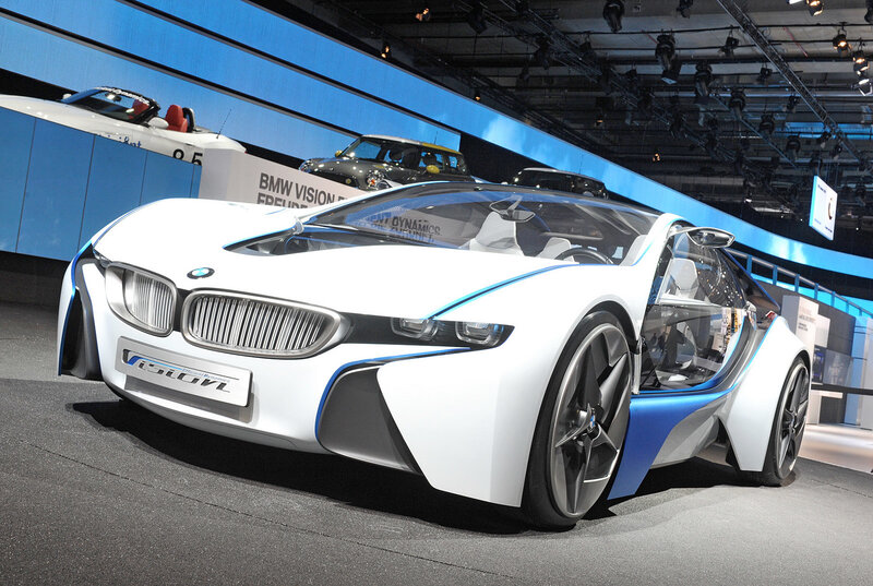 White BMW Concept Car — Dramatic, Photograph, Car Show
