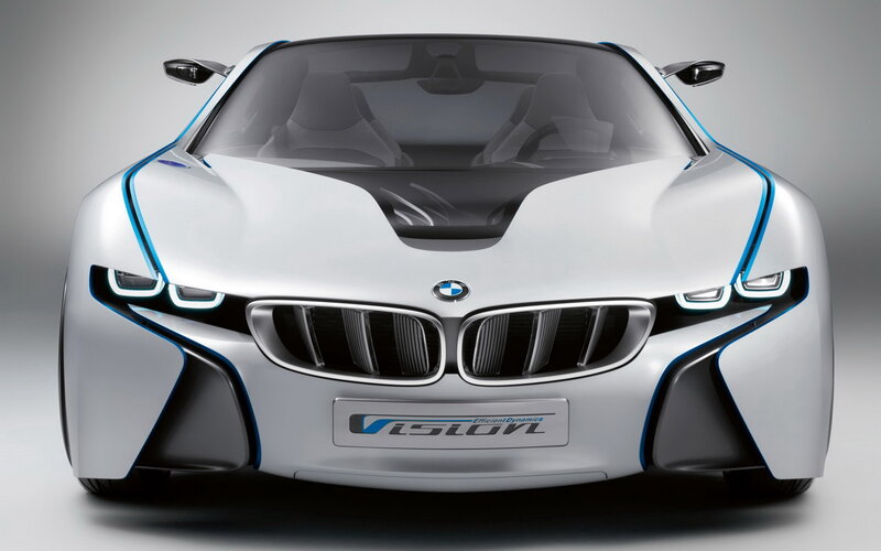 White Bmw Concept Car — Silver, Futuristic