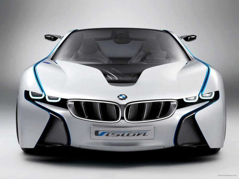 White BMW Concept Car — Silver, Modern, Photograph, Grille, Headlights, Black, Blue