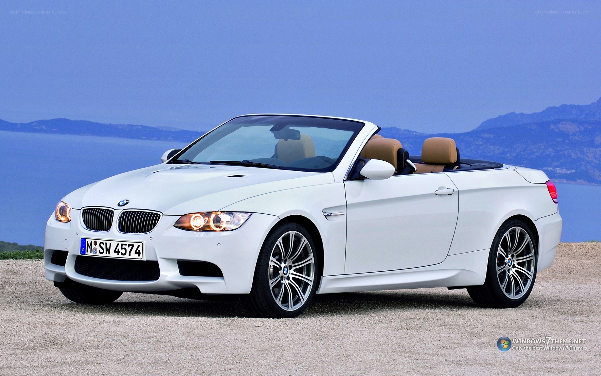 white bmw convertible car