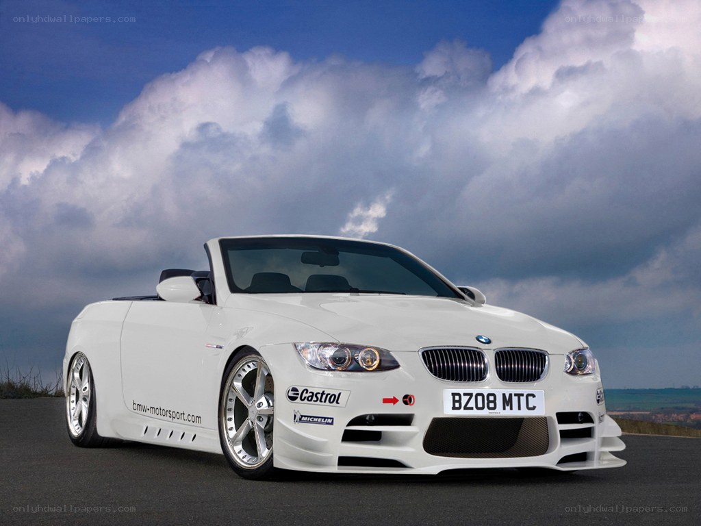 White BMW Convertible Car
