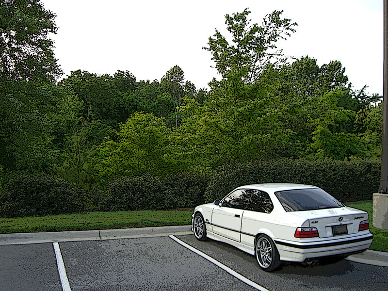 White BMW Coupe — Calm, Afternoon, Illustration