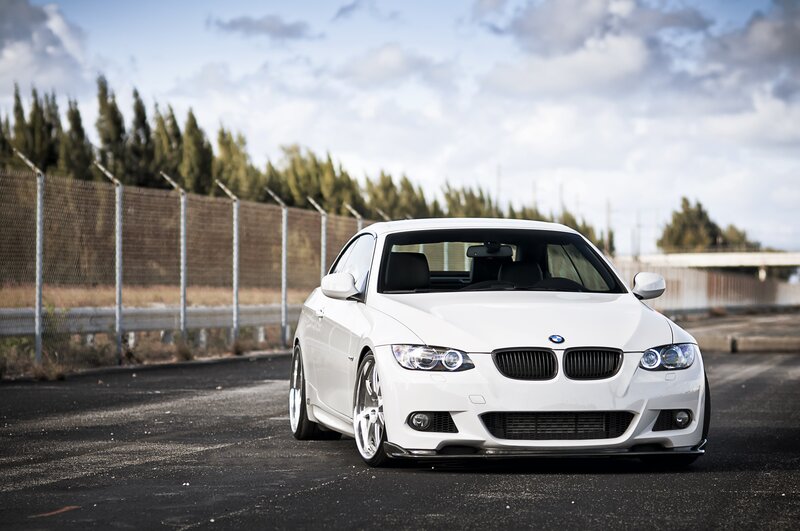 White Bmw Coupe — Calm, Afternoon, Photograph, Car, Fence