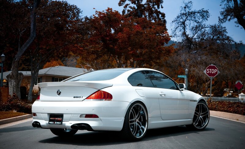 White BMW Coupe — Calm, Autumn