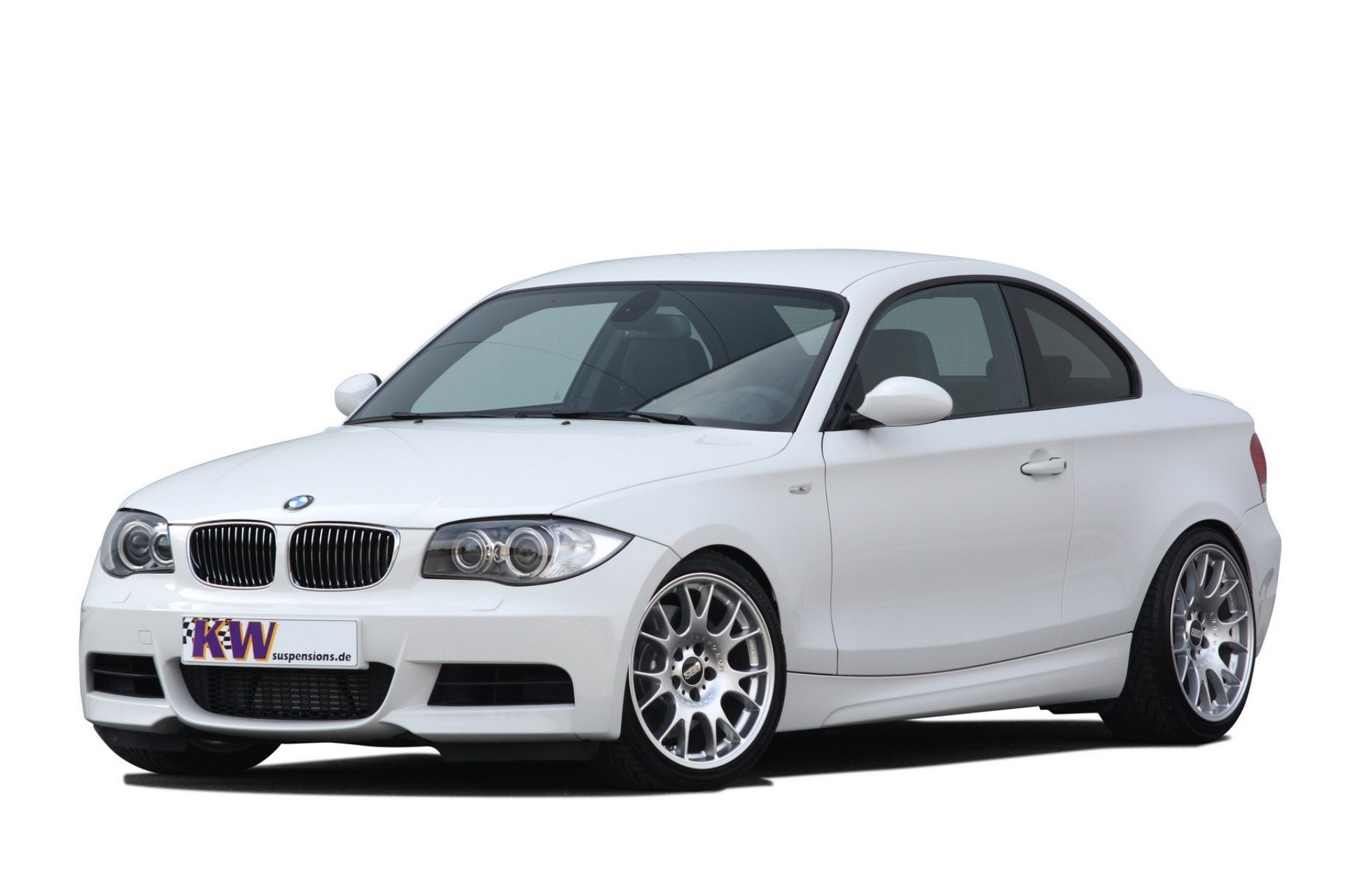 white BMW coupe car