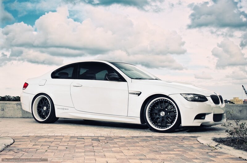 White BMW Coupe — Dramatic, Afternoon