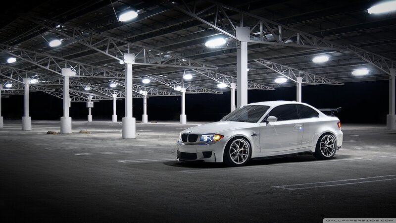 White Bmw Coupe — Dramatic, Night
