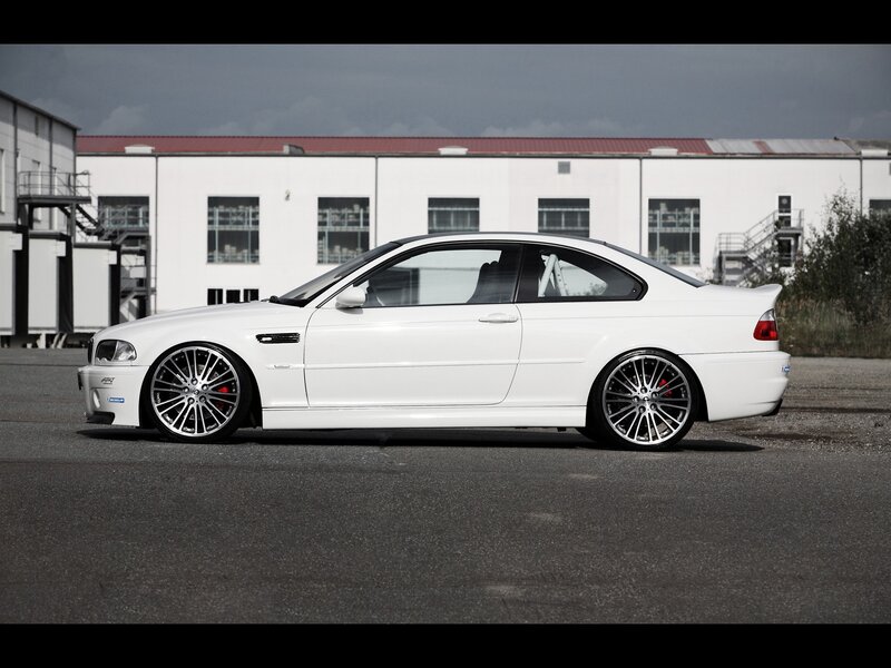 White BMW Coupe — Dramatic, Photograph, Car, Building, Asphalt