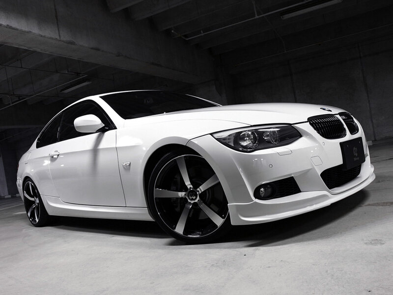 White BMW Coupe — Dramatic, Photograph