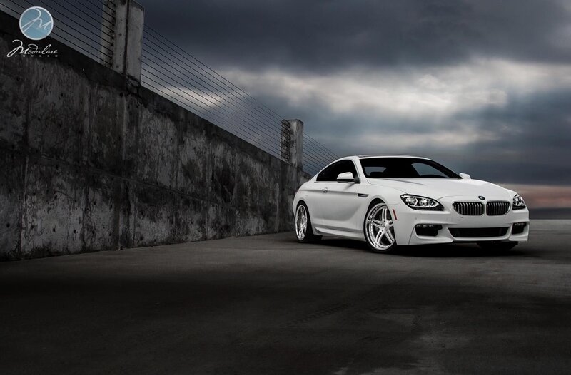 White Bmw Coupe — Dramatic, Sunset, Photograph, Concrete Wall