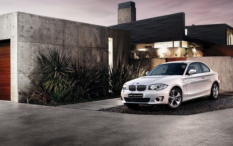 White BMW Coupe — Gray, Dramatic