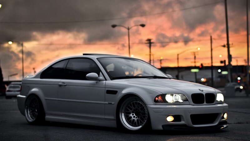 White BMW Coupe — Gray