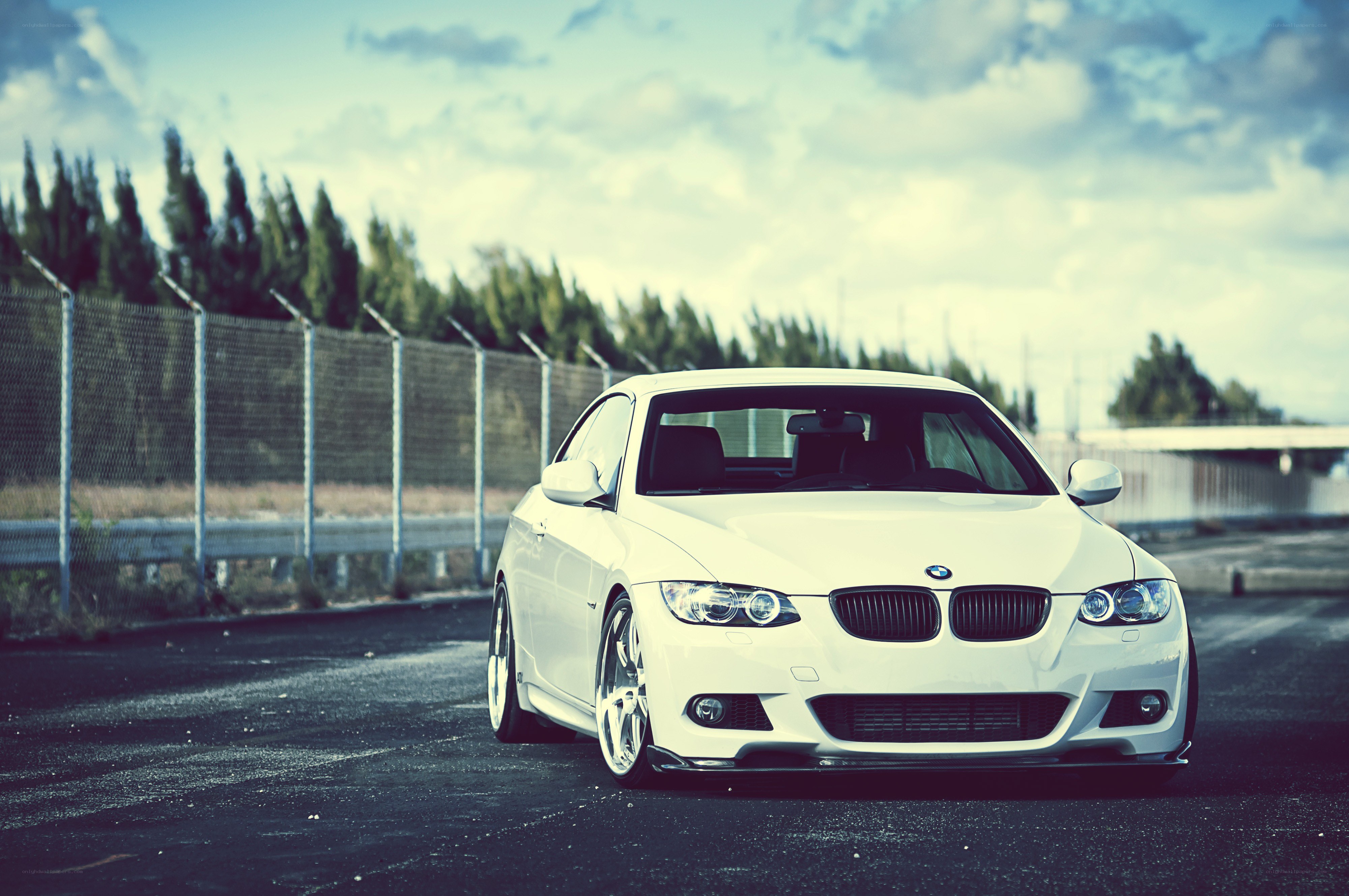 white bmw coupe on asphalt