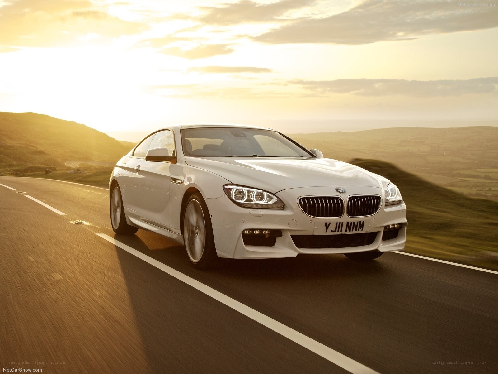 white bmw coupe on road