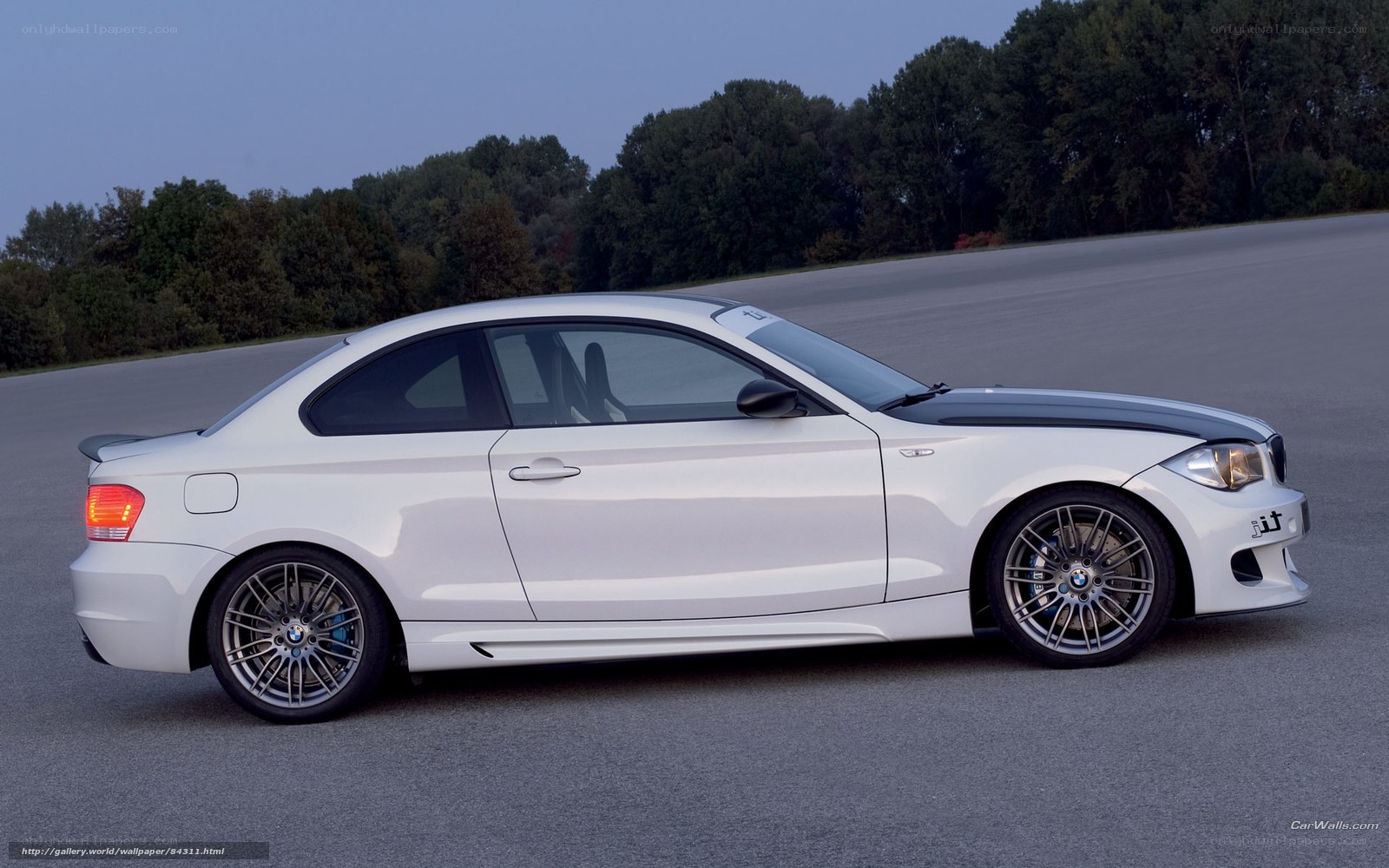 white bmw coupe on track