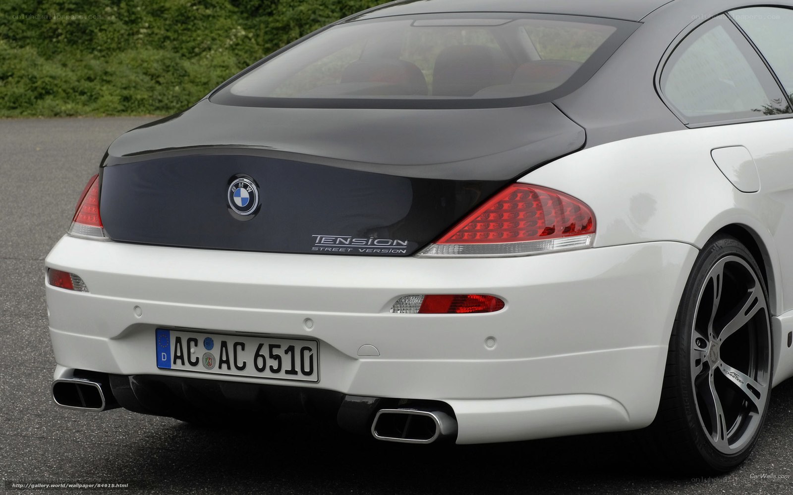 white bmw coupe rear view