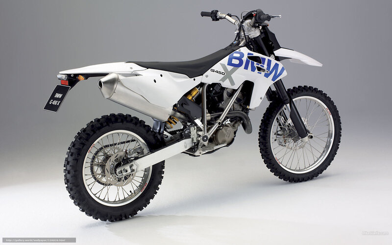 White BMW Dirt Bike — Neutral, Photograph, Motorcycle