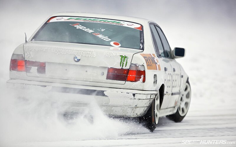 White BMW Drifting — Dynamic