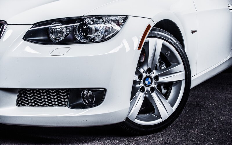 white bmw front view