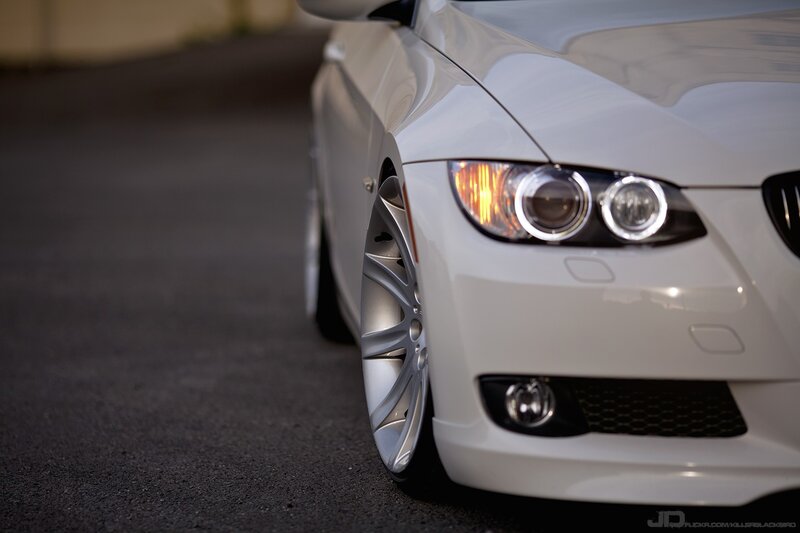 white bmw front view