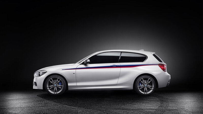 White BMW Hatchback — Dramatic, Photograph, Car, Stripes