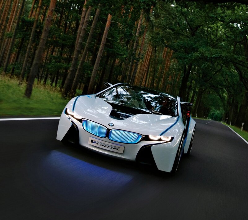 White BMW I8 Car