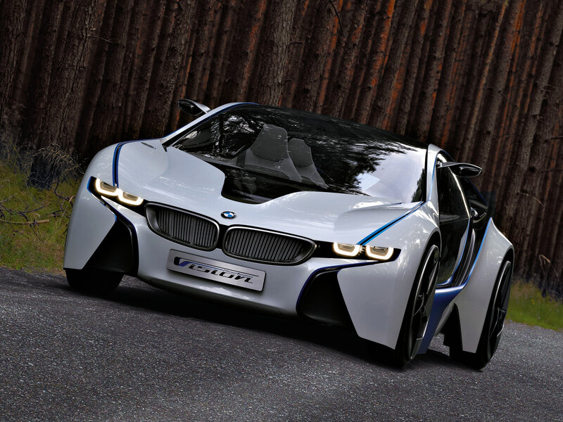 White BMW I8 Concept Car — Dramatic, Photograph
