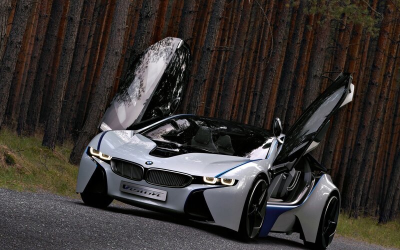 White BMW I8 Concept Car — Silver