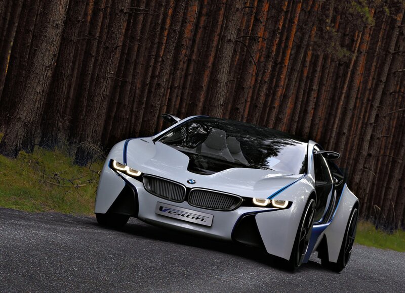 White BMW I8 Concept — Dramatic, Photograph, Car