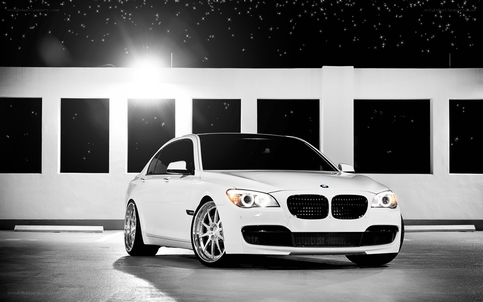 White BMW in a starry night