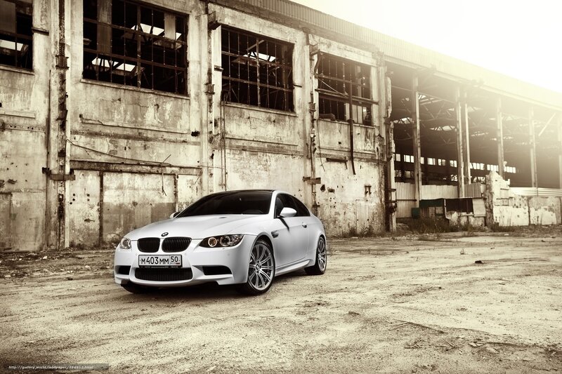 White BMW in an abandoned factory