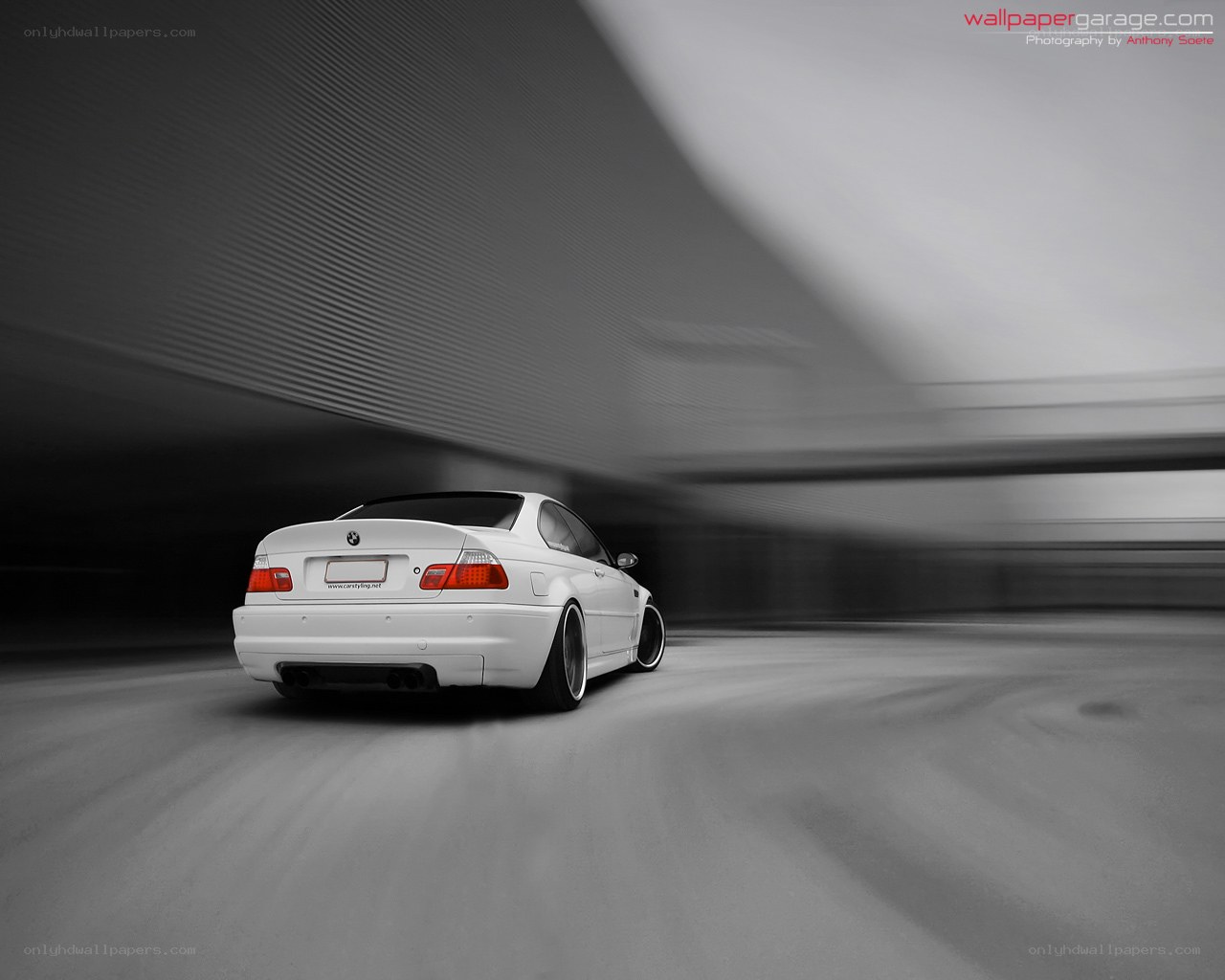 white bmw in motion