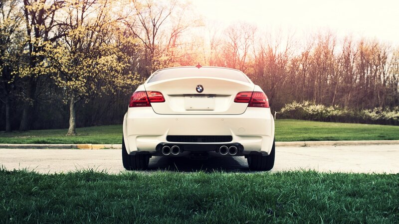 white bmw in park