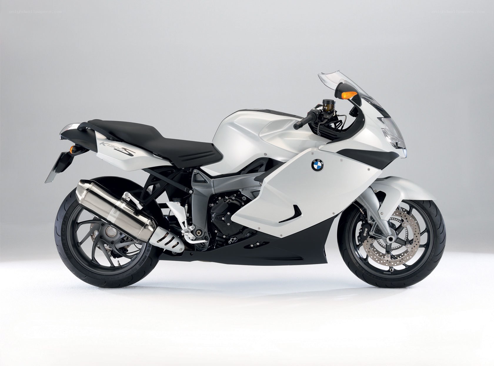 White BMW K1300S motorcycle