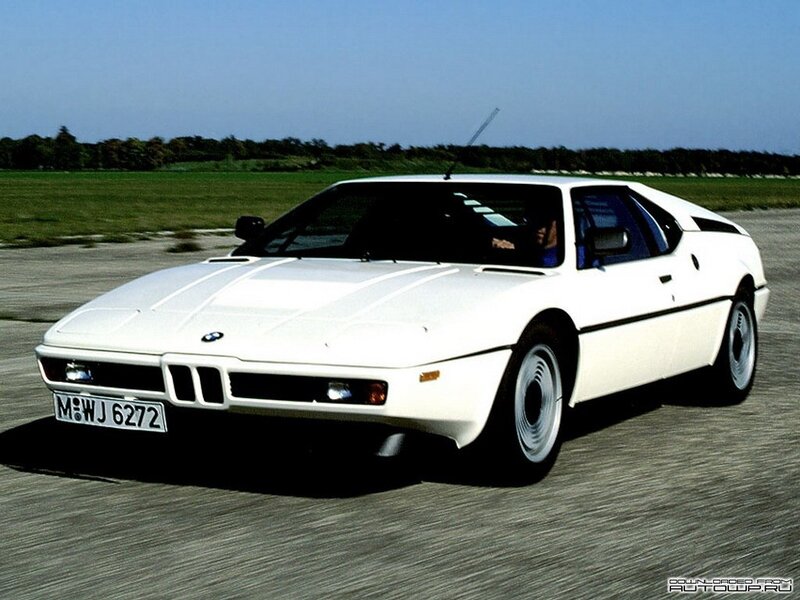 white bmw m1 sports car