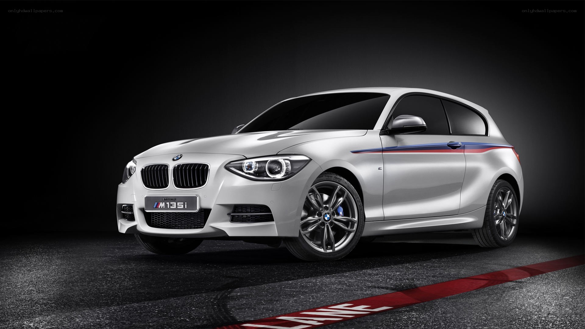 White BMW M135i car