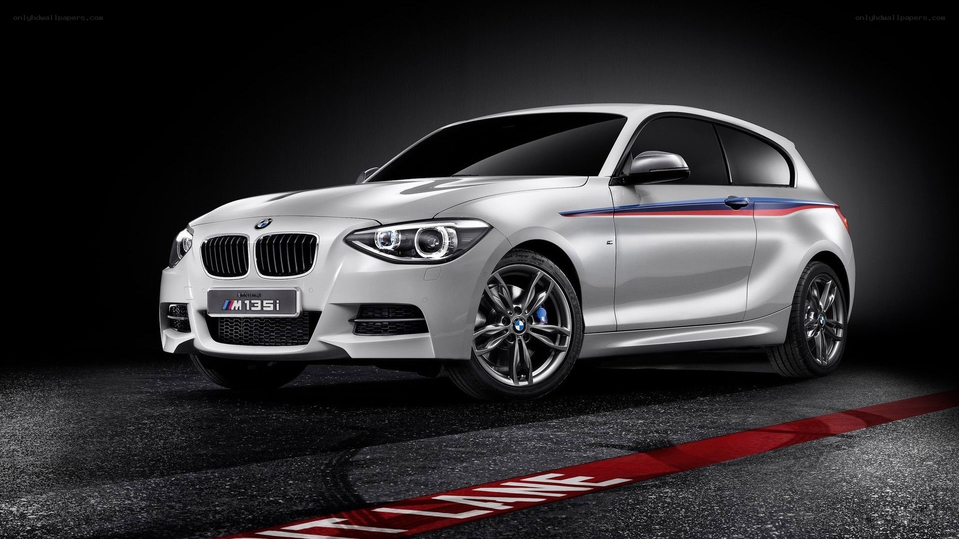 White BMW M135i car