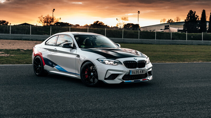 White BMW M2 Coupe — Dramatic, Sunset